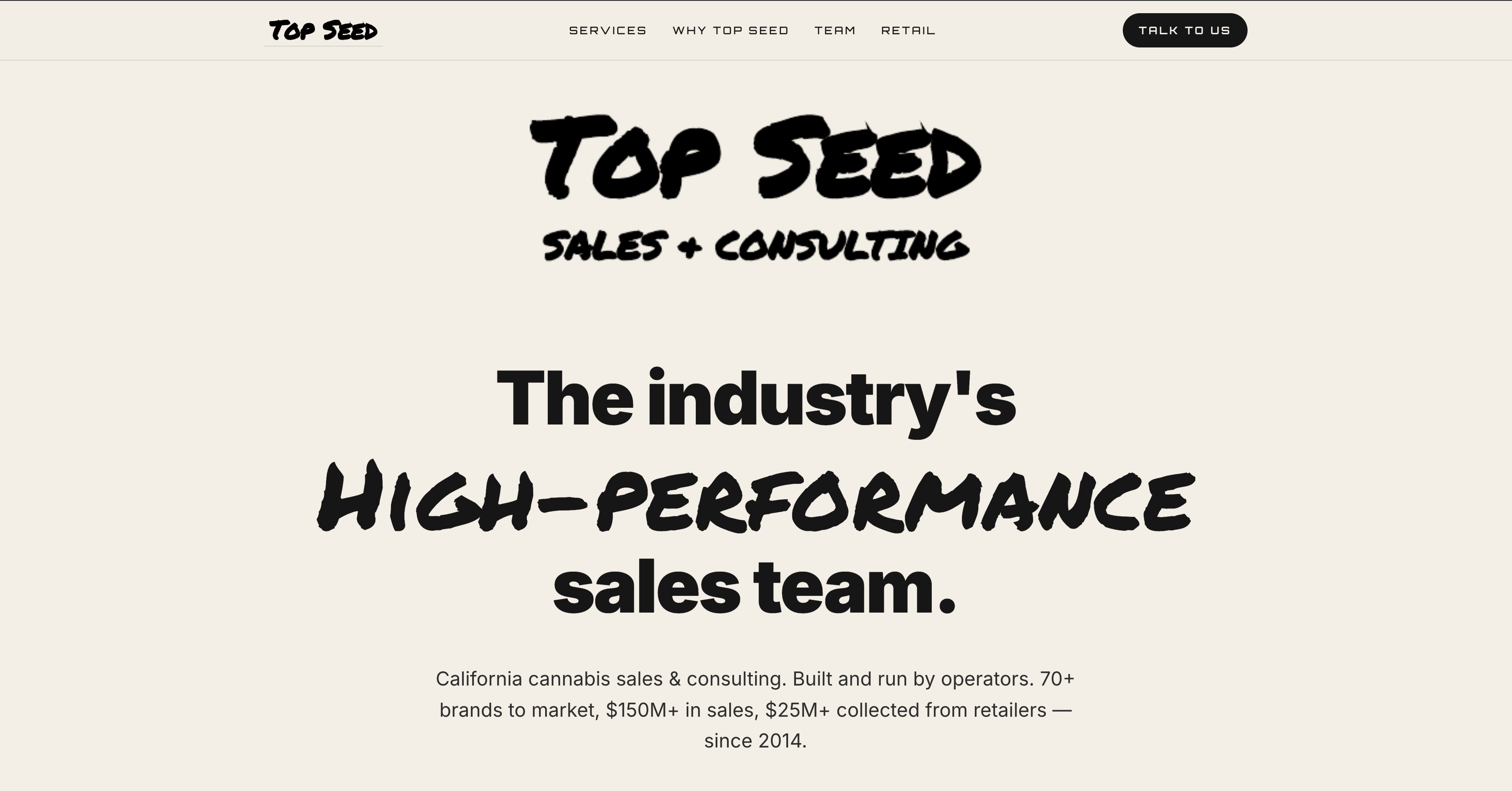 Top Seed — California cannabis sales & consulting; live at topseed.llc